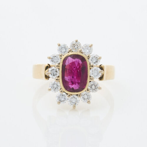 18ct Yellow Gold, 1.16ct Ruby and Diamond Ring