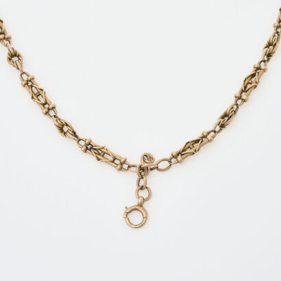 9ct Yellow Gold, 40cm Vintage Fob Chain