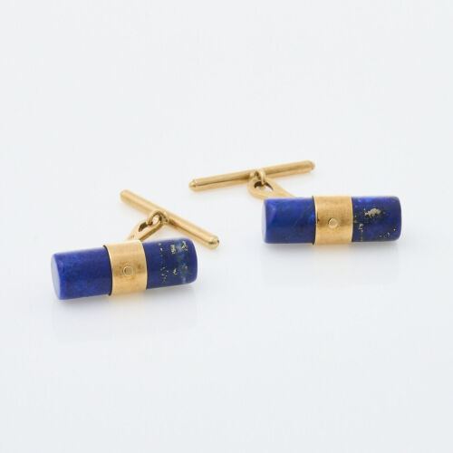 18ct Yellow Gold Lapis Lazuli Cufflinks