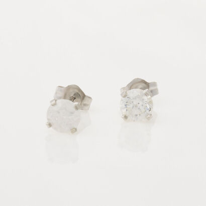 14ct White Gold, Diamond Stud Earrings of 1.00 ct Total Diamond Weight