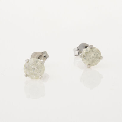 14ct White Gold Diamond Studs of 1.06 cts Total Diamond Weight