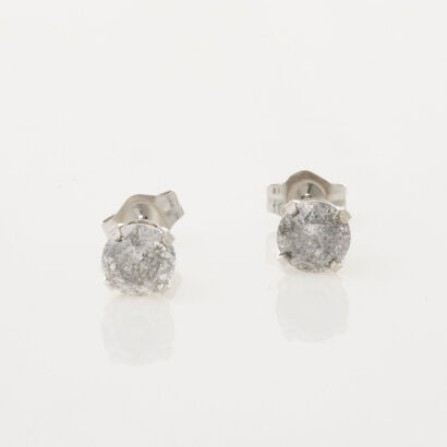 14ct White Gold Diamond Studs, 1.15cts Total Diamond Weight