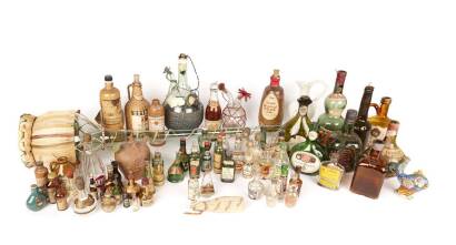 A Large Box Lot of Miniature Spirit Bottles, Jugs and China Bottles, One Large