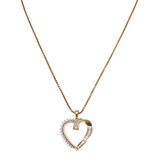 14ct Diamond Heart Pendant