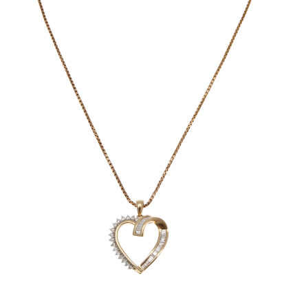 14ct Diamond Heart Pendant