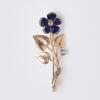 18ct Yellow Gold Estate Damond Flower Brooch