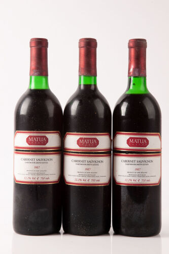 (3) 1987 Matua Valley Dartmoor Smith Cabernet Sauvignon, Hawkes Bay