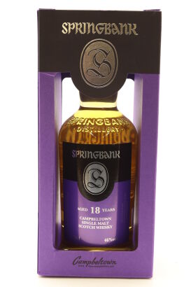 (1) Springbank 18 Year Old Single Malt Scotch Whisky, 46% ABV