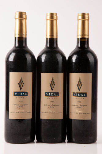 (3) 1998 Vidal Estate Reserve Cabernet Sauvignon Merlot, Hawkes Bay