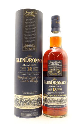 (1) Glendronach Allardice 18 Year Old Single Malt Scotch Whisky, 46% ABV