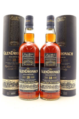 (2) Glendronach Allardice 18 Year Old Single Malt Scotch Whisky, 46% ABV