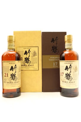 (1) Taketsuru 17 & 21 Year Old Pure Malt (GB), 700ml, 43% ABV, Two Bottles Sold as One Lot 