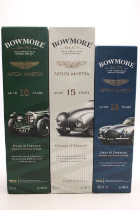 (1) Bowmore Aston Martin Edition Single Malt Scotch Whisky, Three Bottles Sold as one Lot.