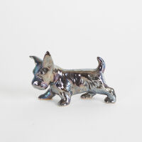 A Rare Ambrico (Crown Lynn) Petrol Lustre Scottie Dog