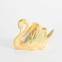 A Pates Pottery Trickle Glaze Swan