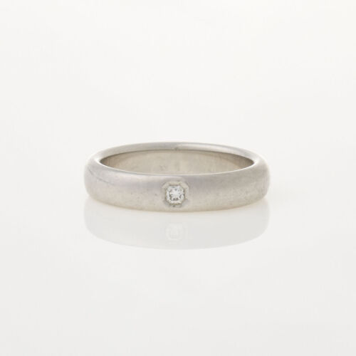 Tiffany & Co Classic Platinum 4mm Wide Diamond Ring