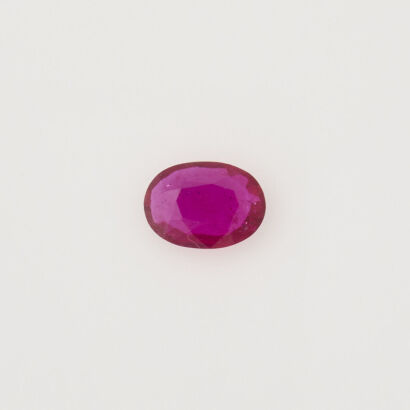 One loose .87 ct Oval Glass Filled Ruby