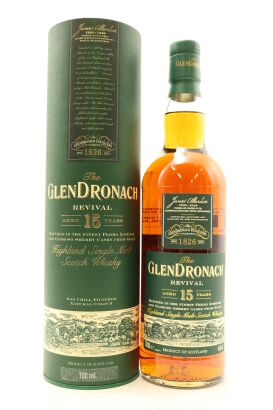 (1) Glendronach Revival 15 Year Old Single Malt Scotch Whisky, 46% ABV