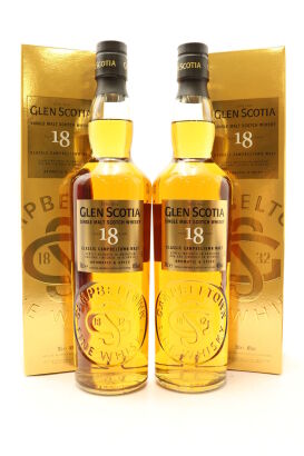 (2) Glen Scotia 18 Year Old Single Malt Scotch Whisky, 46% ABV