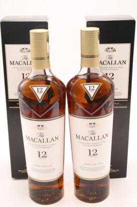 (2) The Macallan 12 Years Old, Sherry Oak Cask, Highland Single Malt Scotch Whisky, 40% ABV