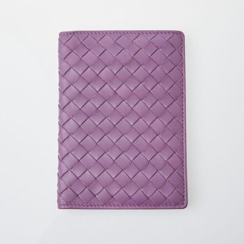 Bottega Veneta Purple Nappa Intrecciato Passport Holder with Box