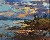 GASTON DE VEL Sunset at Lake Rotoaira