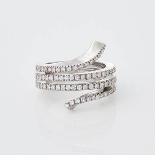 18ct White Gold, Damiani Diamond Eden Ring of .74cts Total