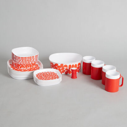 A Stig Lindberg for Gustavsberg Sweden 'Ornamin' Series Picnic Set