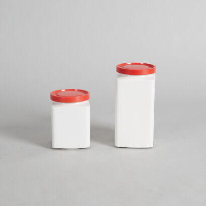 A Pair of Richard Lindh for Arabia Finland Kitchen Canisters