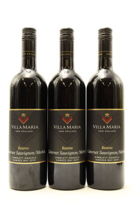 (3) 2019 Villa Maria Reserve Cabernet Sauvignon - Merlot, Gimblett Gravels