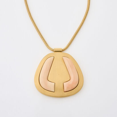 Lanvin Peach Resin Necklace