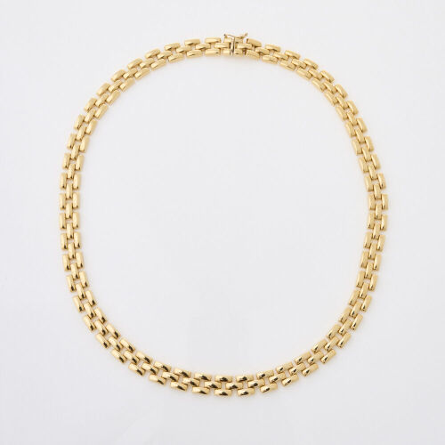 An 18ct Yellow Gold, 44cm Mesh Style Collier