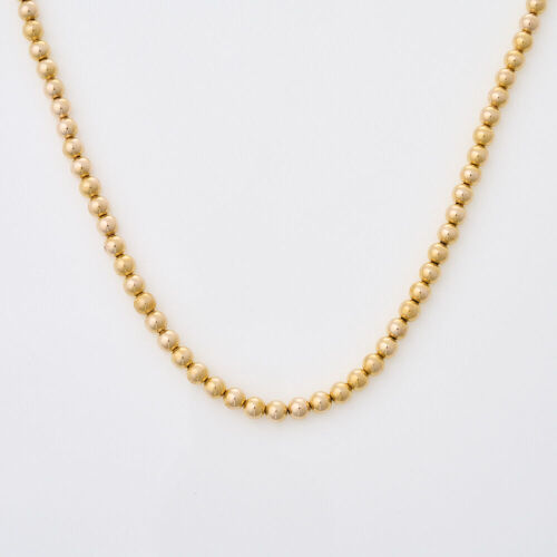 A 40cm, 14ct Yellow Gold, 6.4mm Bead Necklace