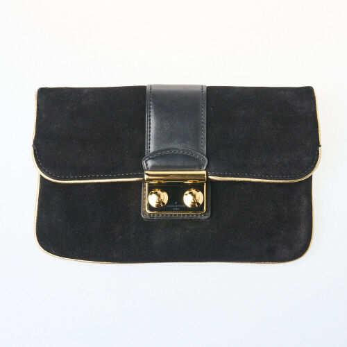 Louis Vuitton Black Suede Sofia Coppola Clutch