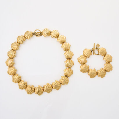 Anne Klein Sea Shell Necklace and Bracelet Set