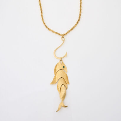 Napier, Articulated Fish Hook Necklace