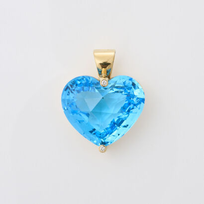 18ct Yellow Gold, Swiss Blue 37.00 ct Topaz Enhancer Pendant