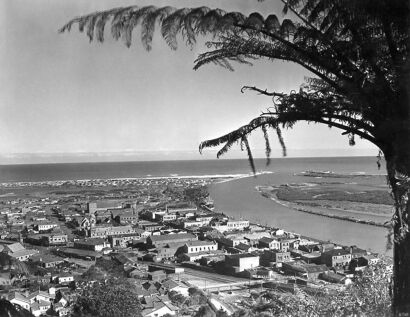 UNKNOWN PHOTOGRAPHER FOR NATIONAL PUBLICITY STUDIOS View of Greymouth, West Harbour, Southland, New Zealand