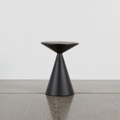 A Black Metal Conical Side Table