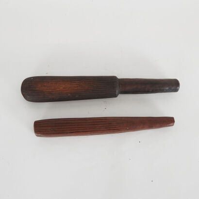 A Pair of I'e Barkcloth Beater, Tonga