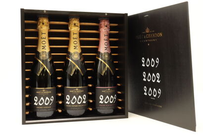 (1) Moet & Chandon Grand Vintage Brut Trilogy -2002, 2009, 2009 Rose Vertical Collection, Champagne, Sold as one lot