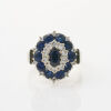 18ct White Gold Sapphire and Diamond Cluster Ring