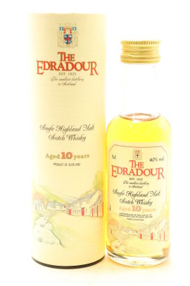 (1) Edradour 10 Year Old Single Malt Scotch Whisky Miniature, 40% ABV, 50ml, Circa 1990s