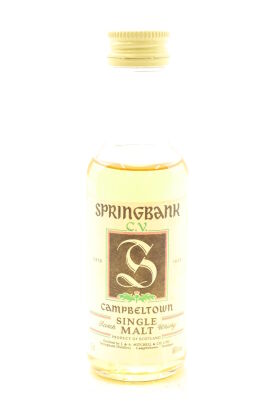 (1) Springbank CV Green Thistle Single Malt Scotch Whisky Miniature, 46% ABV, 50ml, Circa 1990s