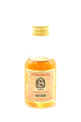 (1) Springbank 30 Year Old Single Malt Scotch Whisky Miniature, 46% ABV, 50ml, Circa 1990s