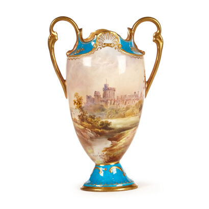 A Royal Doulton Windsor Castle Two-Handled Vase