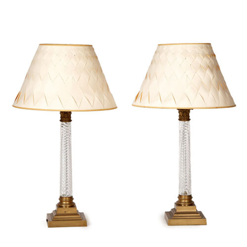 A Pair of Art Nouveau Glass Lamps