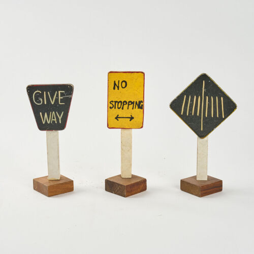 A Set Of Three Handmade Street Signs