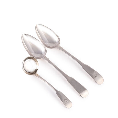 Two George III Sterling Silver Spoons and A Small Sterling Silver Ladle