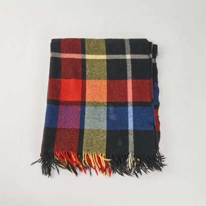 An Early New Zealand Fine Wool Tartan Travel Blanket